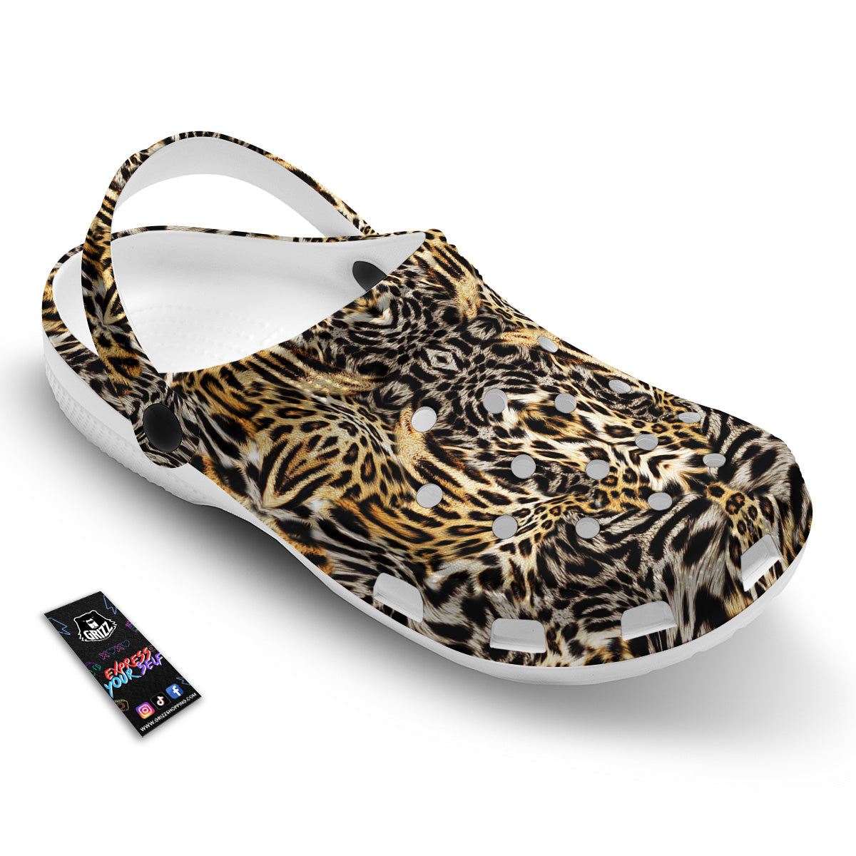 Leopard Skin Texture Print Pattern Clog-grizzshop