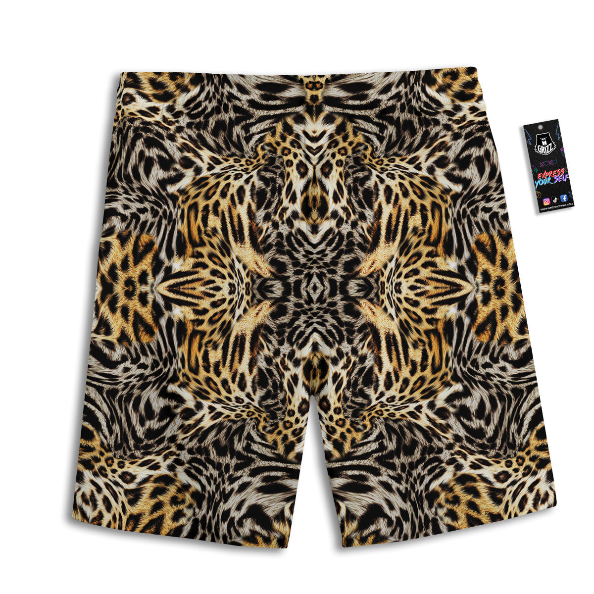 Leopard Skin Texture Print Pattern Men's Athletic Shorts