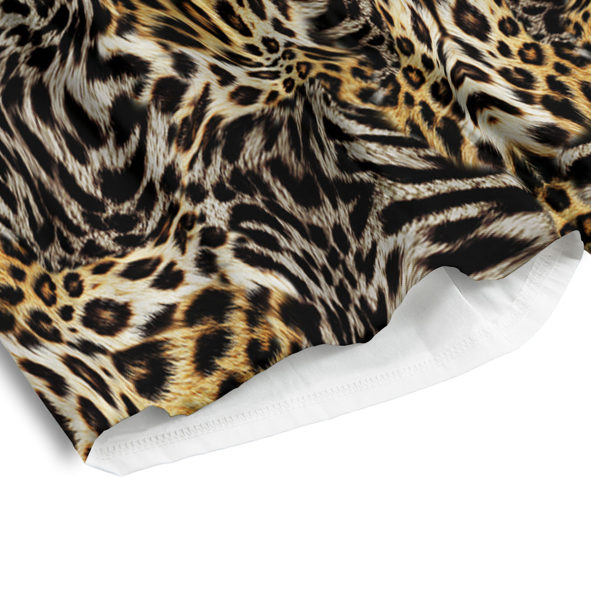Leopard Skin Texture Print Pattern Men's Athletic Shorts