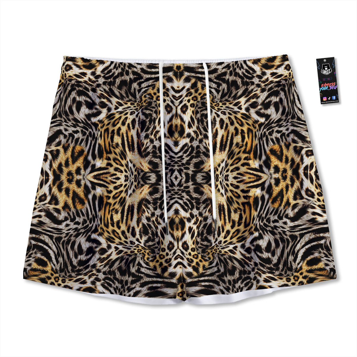 Moving Illusion Optical Green Flower Mesh Shorts