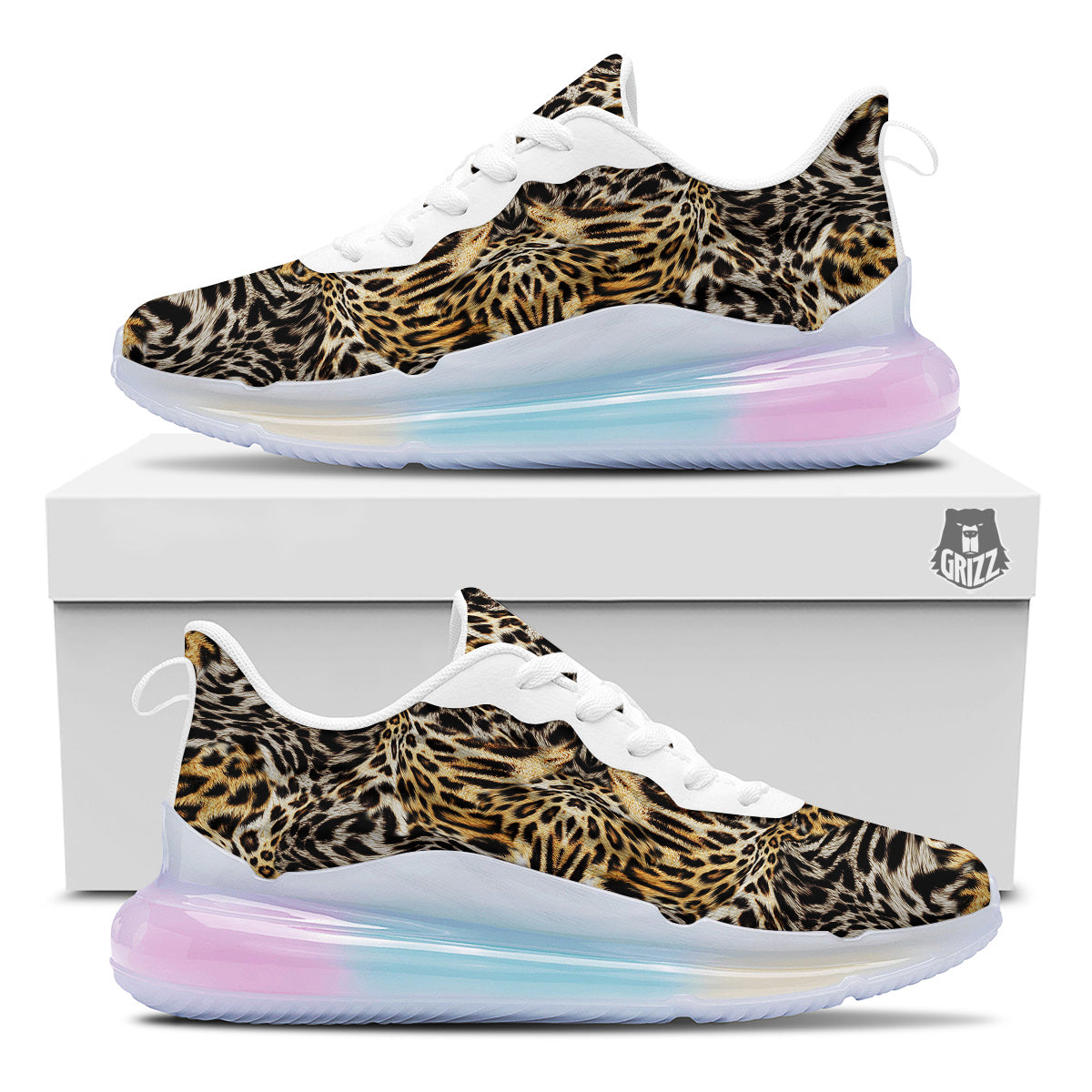 Leopard Skin Texture Print Pattern Running Sneakers-grizzshop
