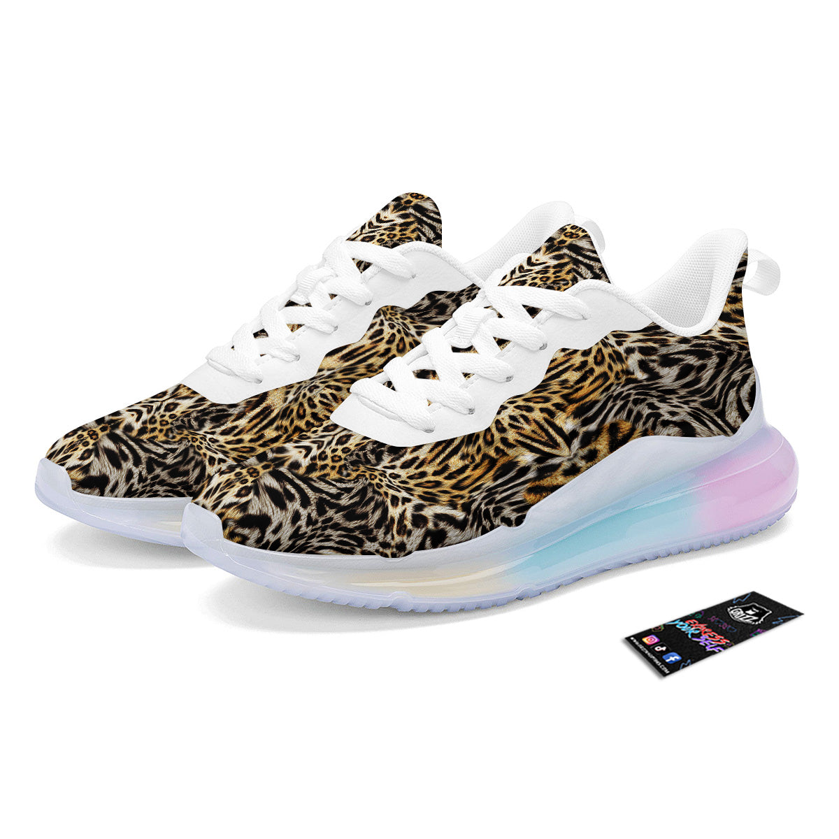 Leopard Skin Texture Print Pattern Running Sneakers-grizzshop
