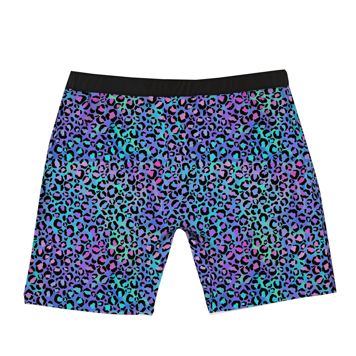 Leopard Teal And Purple Print Pattern Boxer Briefs-grizzshop