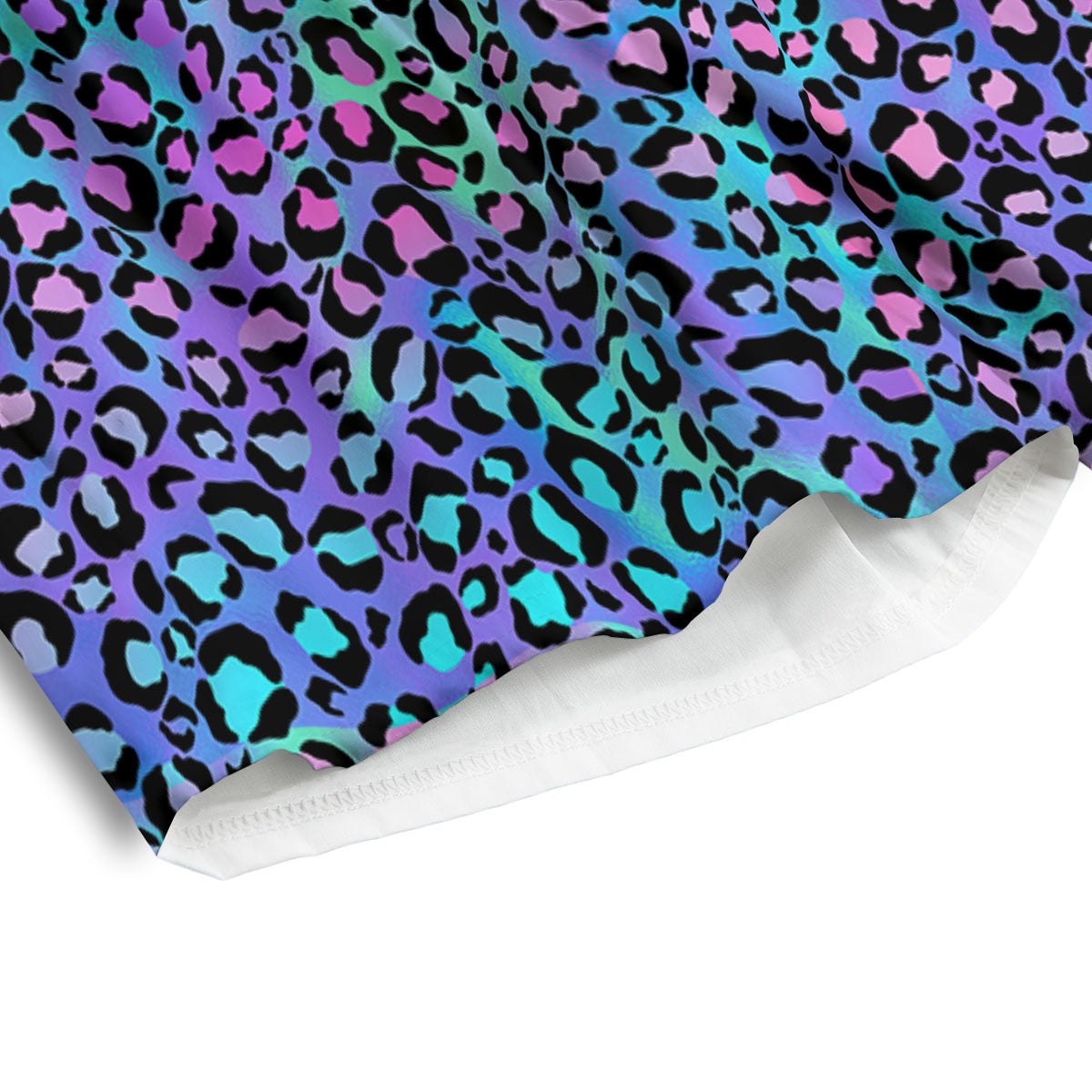 Leopard Teal And Purple Print Pattern Men's Athletic Shorts