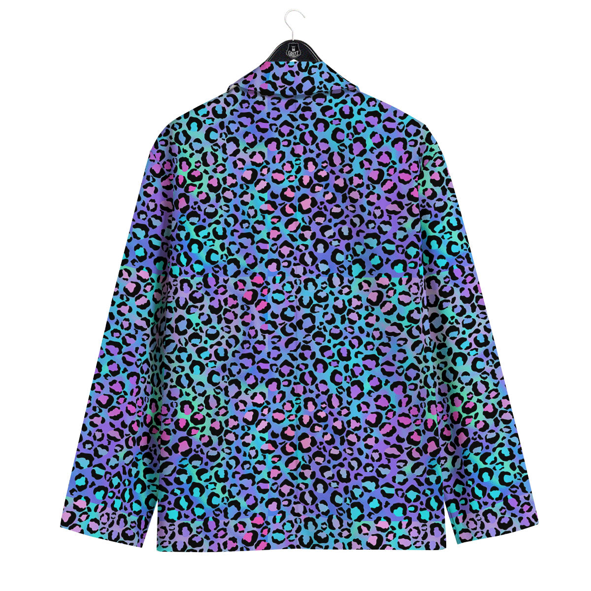 Leopard Teal And Purple Print Pattern Men's Sport Coat-grizzshop