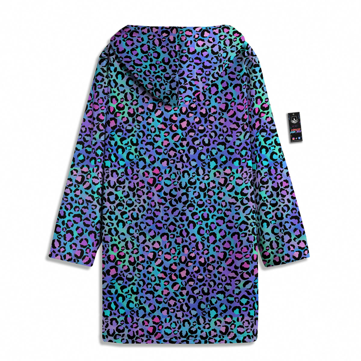 Leopard Teal And Purple Print Pattern Men's Windbreaker Jacket-grizzshop