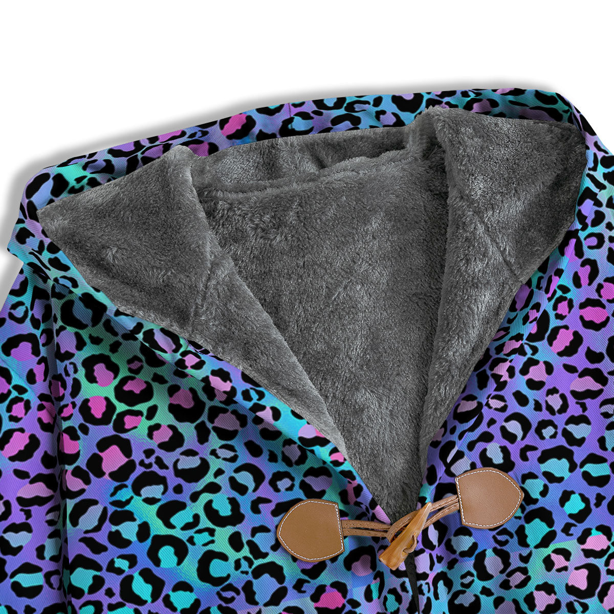 Leopard Teal And Purple Print Pattern Men's Windbreaker Jacket-grizzshop