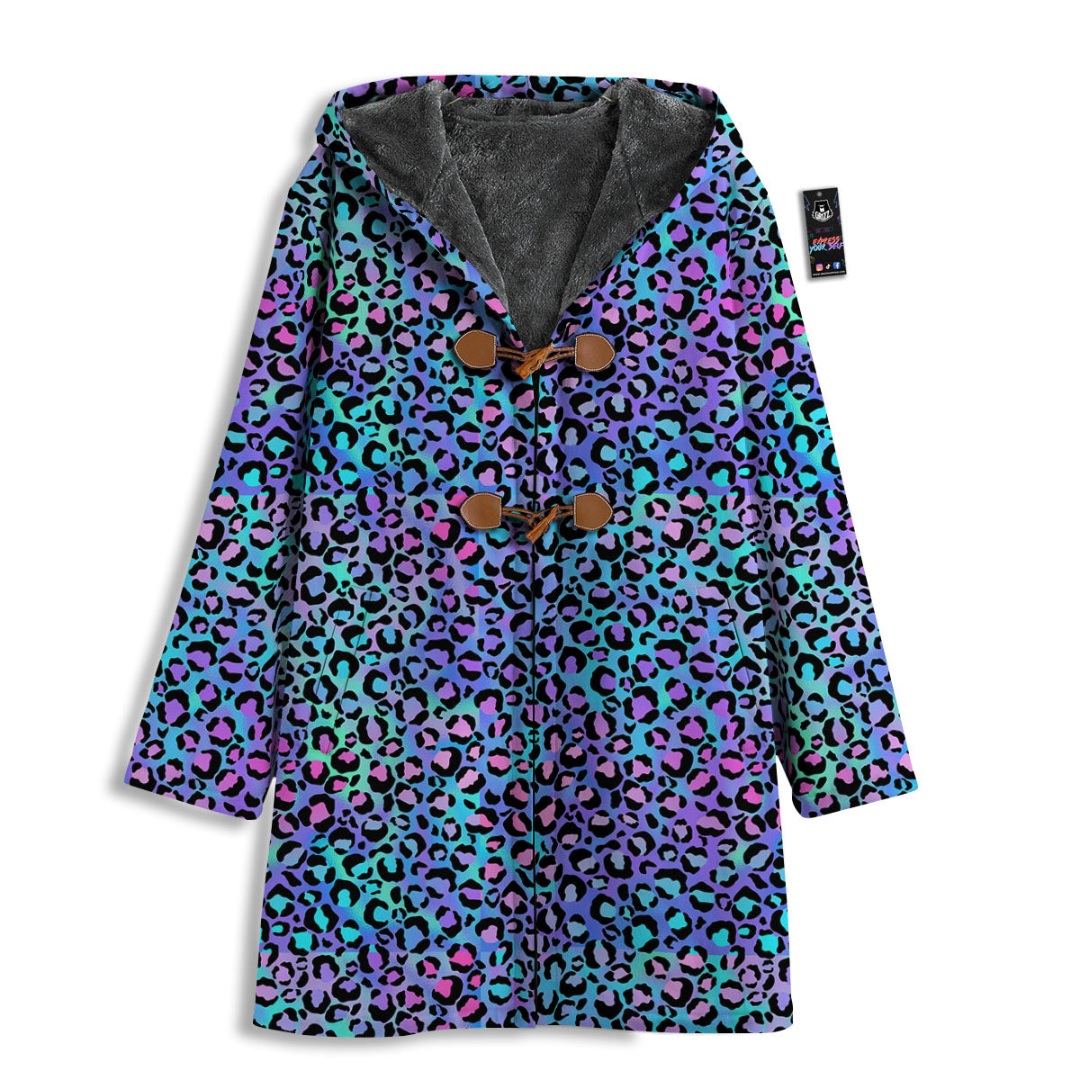Leopard Teal And Purple Print Pattern Men's Windbreaker Jacket-grizzshop