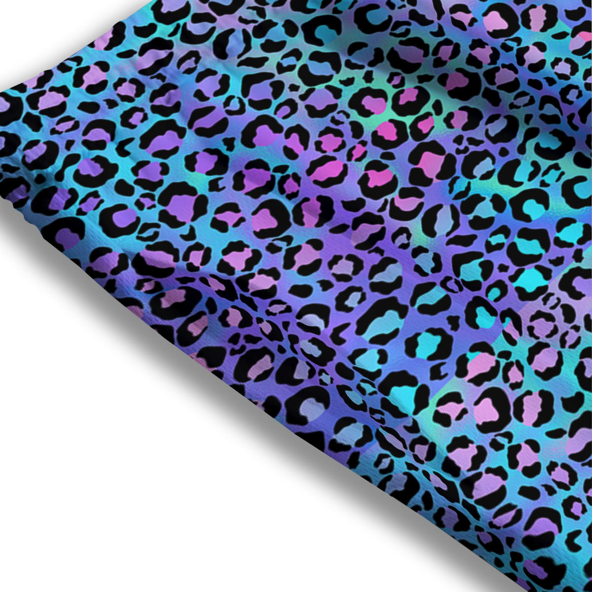Leopard Teal And Purple Print Pattern Mesh Shorts