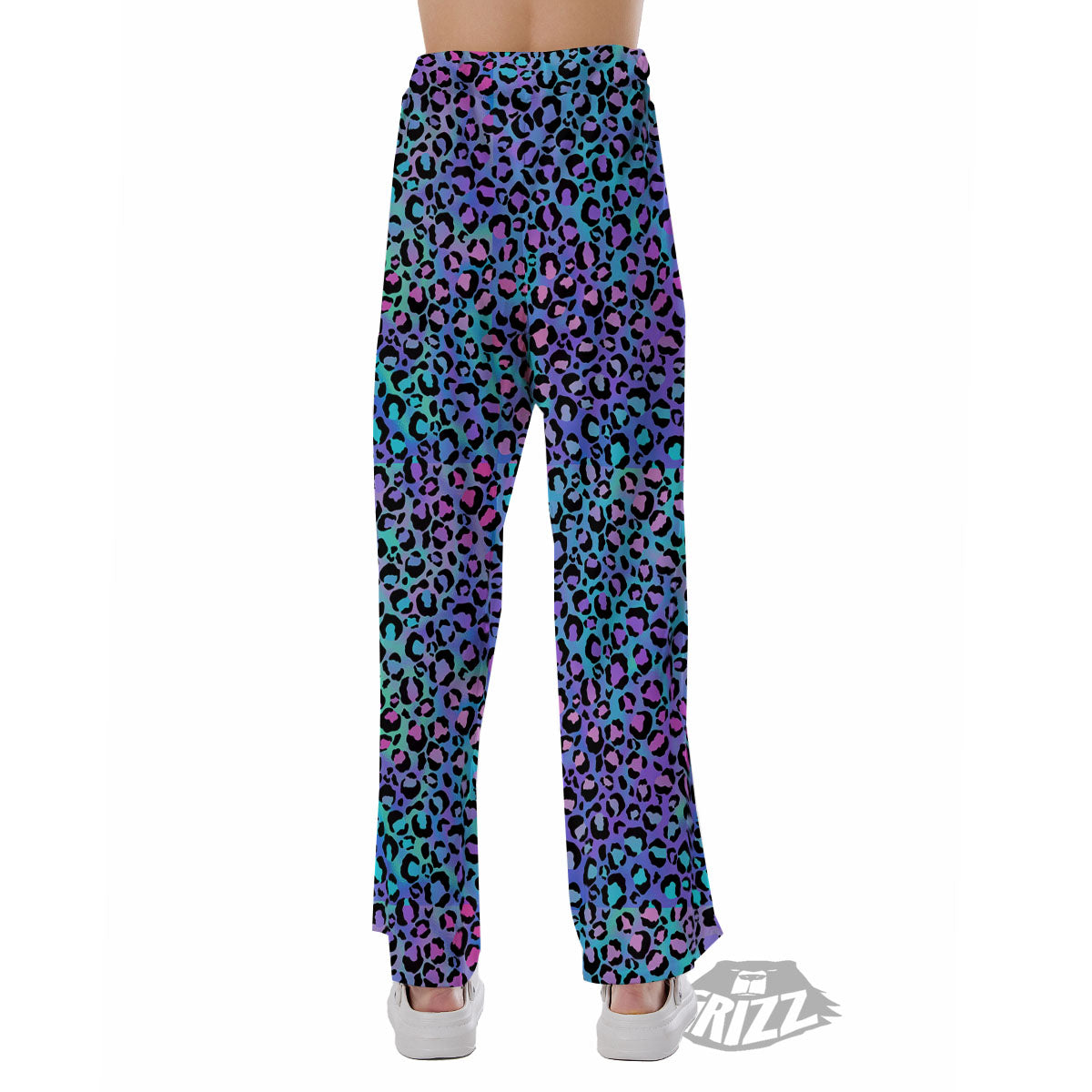 Leopard Teal And Purple Print Pattern Pajama Pants-grizzshop