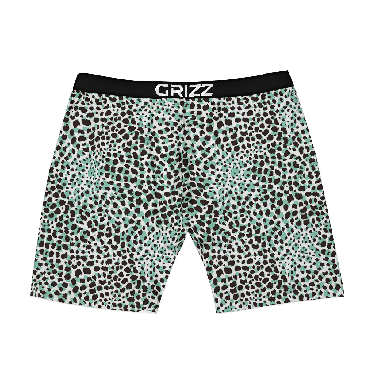 Leopard Teal And White Print Pattern Boxer Briefs-grizzshop