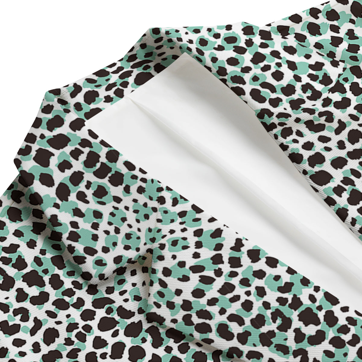 Leopard Teal And White Print Pattern Men's Blazer-grizzshop
