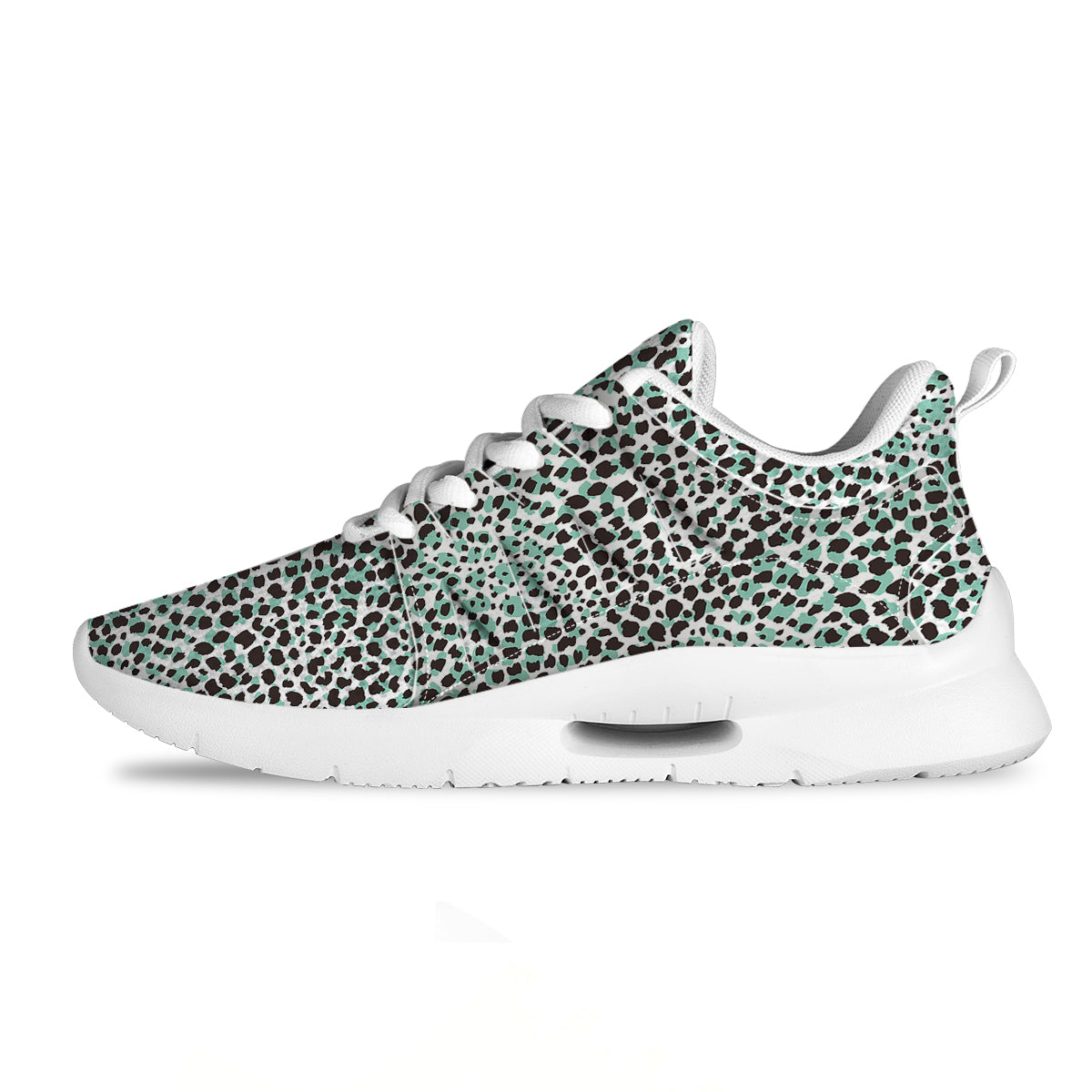 Leopard Teal And White Print Pattern Tennis Shoes-grizzshop
