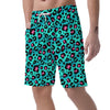 Leopard Teal Print Men's Shorts-grizzshop