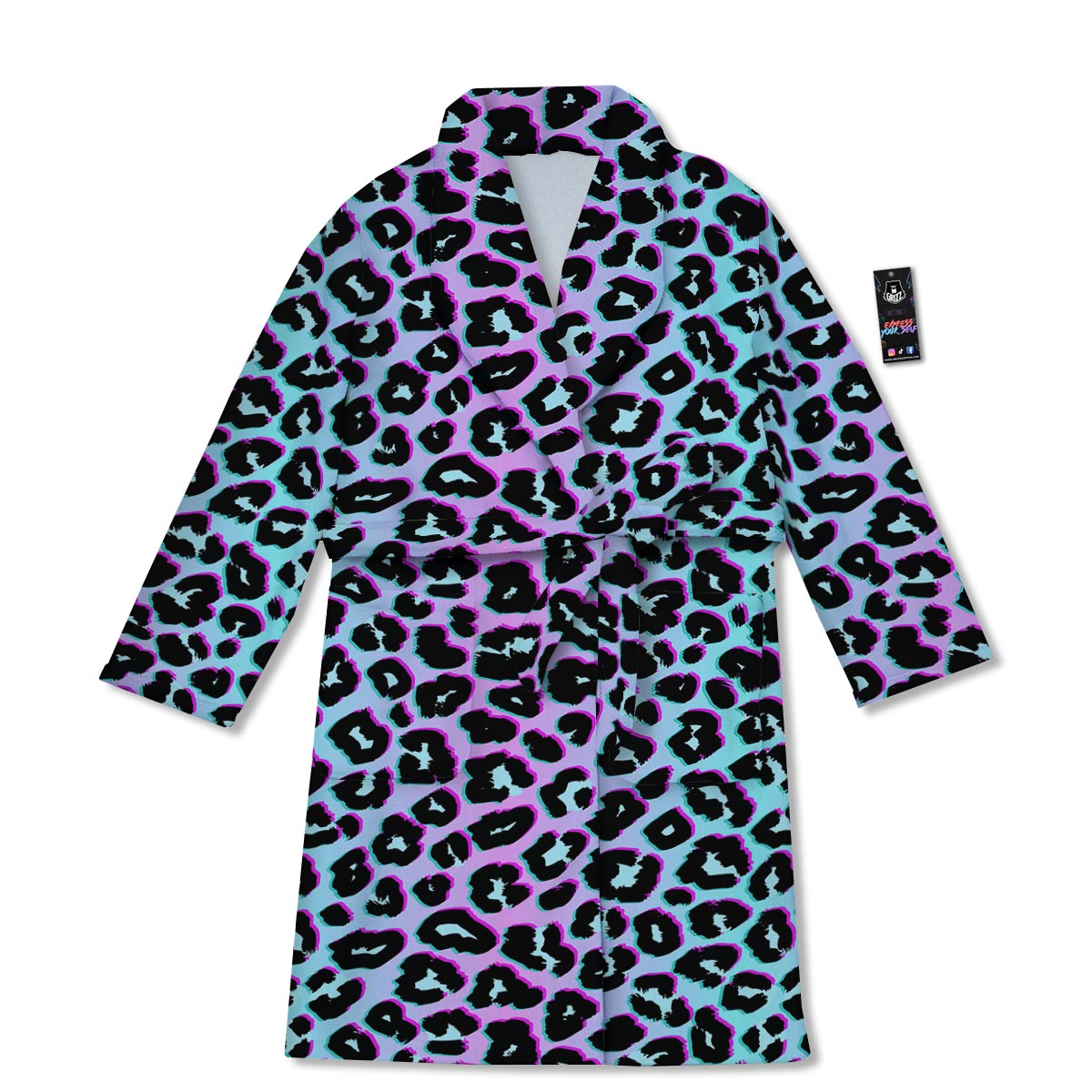 Leopard Trippy Psychedelic Print Pattern Bathrobe-grizzshop
