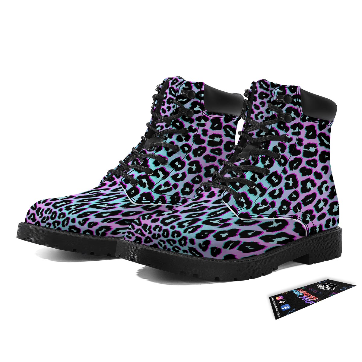 Leopard Trippy Psychedelic Print Pattern Boots-grizzshop