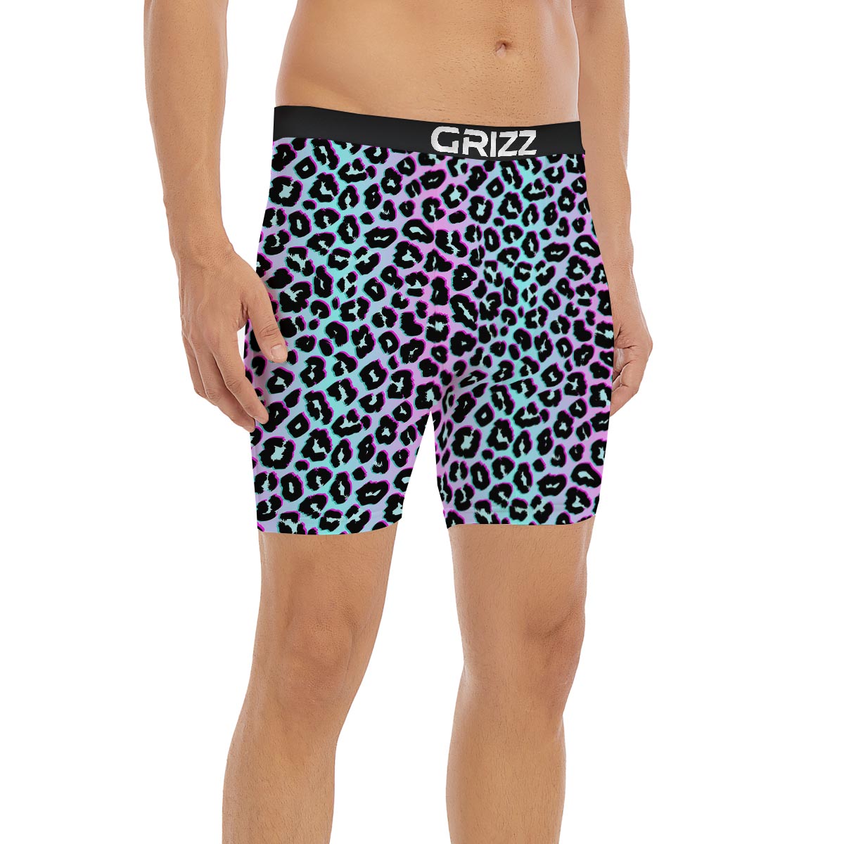 Leopard Trippy Psychedelic Print Pattern Boxer Briefs-grizzshop