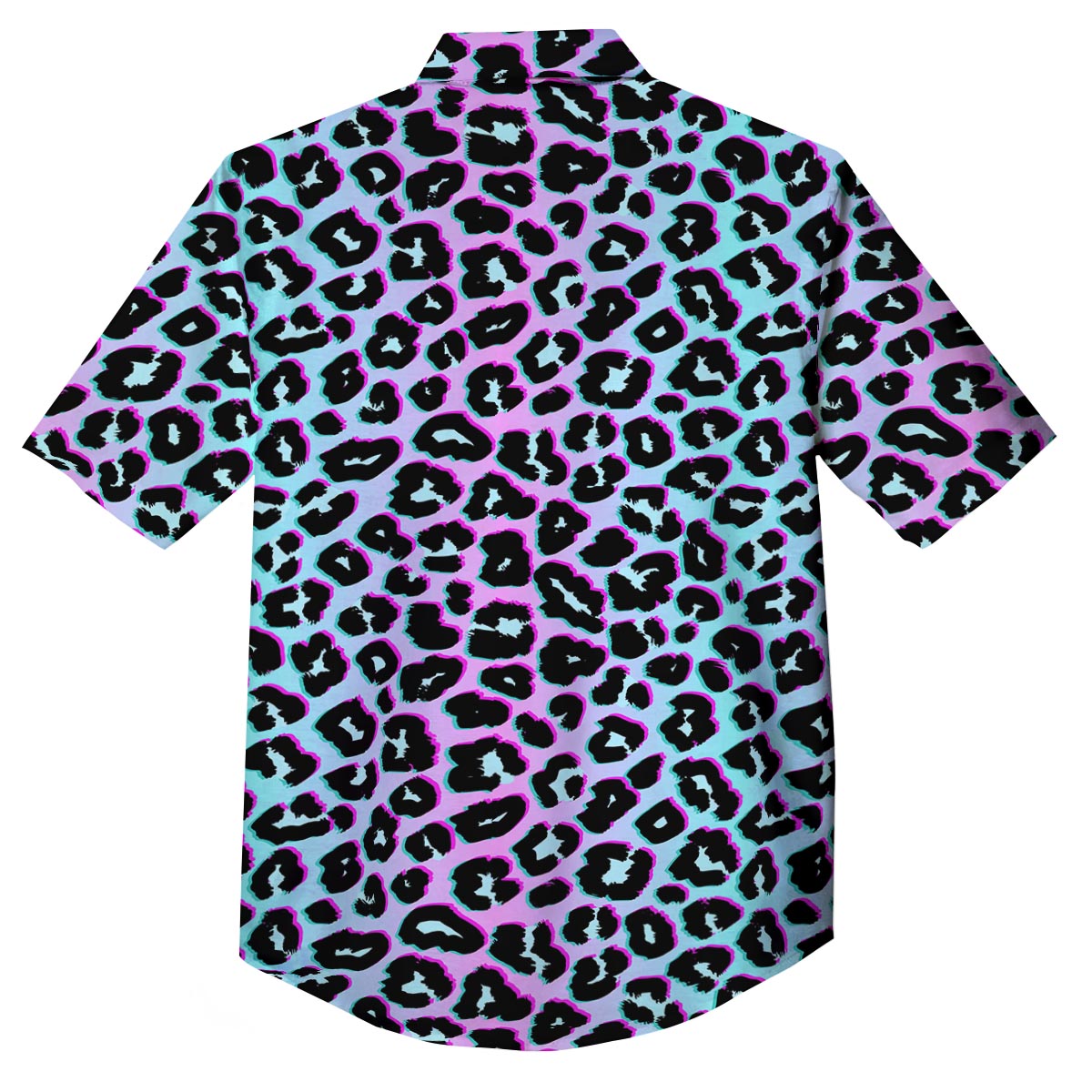 Leopard Trippy Psychedelic Print Pattern Button Up Shirt-grizzshop
