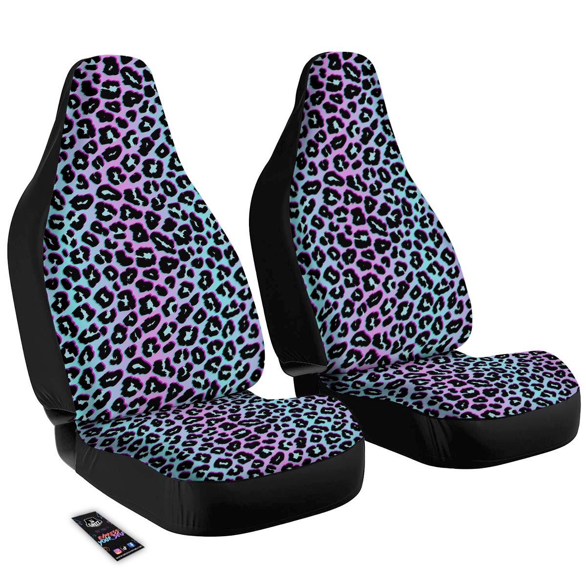 Leopard Trippy Psychedelic Print Pattern Car Seat Covers-grizzshop