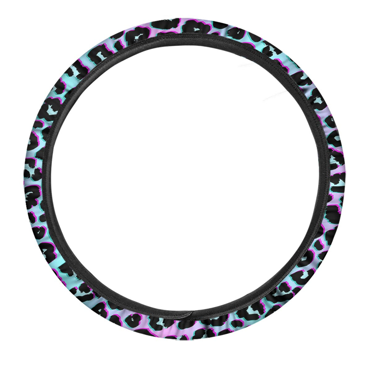 Leopard Trippy Psychedelic Print Pattern Car Steering Wheel Cover-grizzshop