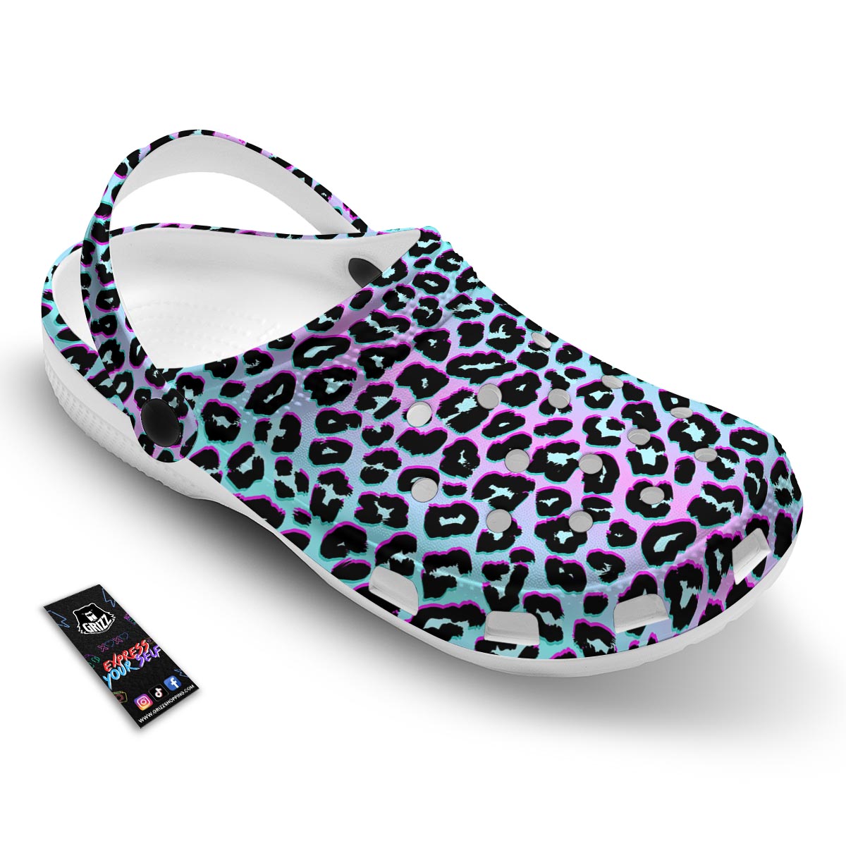 Leopard Trippy Psychedelic Print Pattern Clog-grizzshop