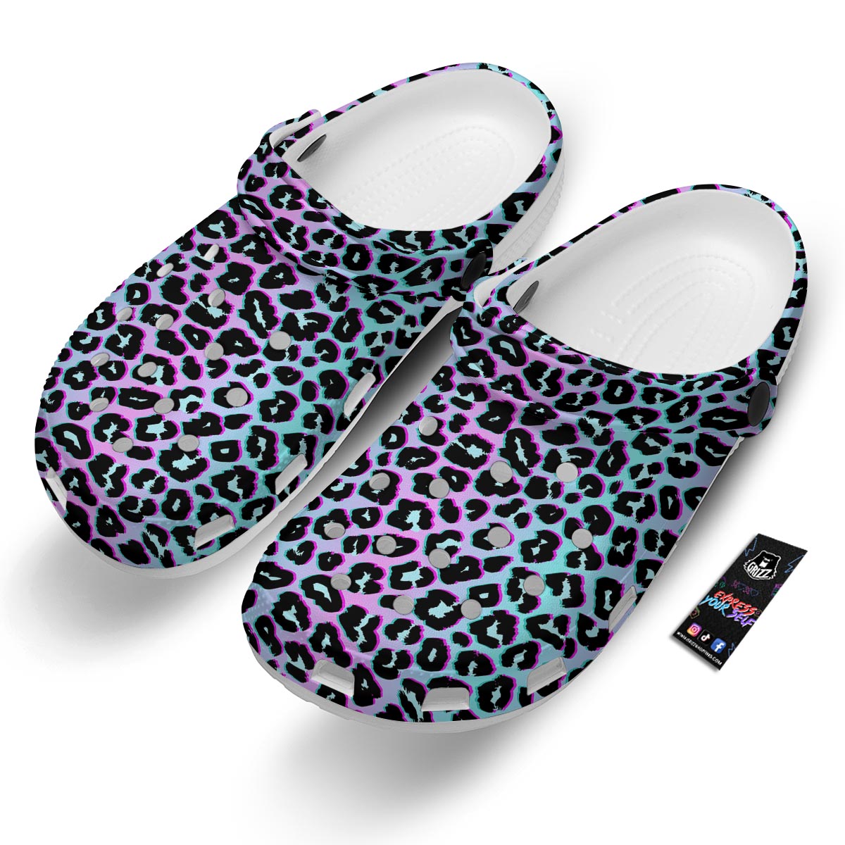 Leopard Trippy Psychedelic Print Pattern Clog-grizzshop