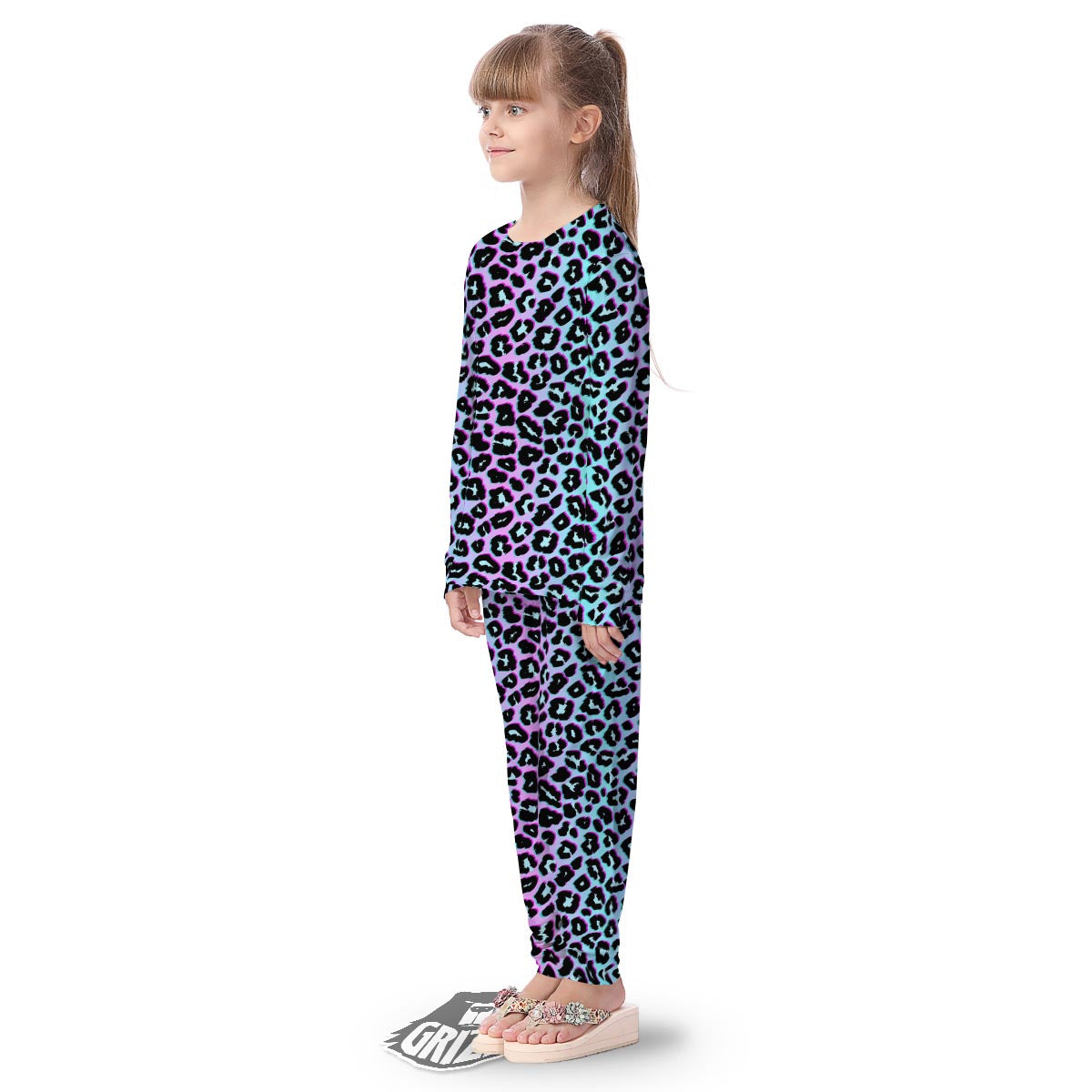Leopard Trippy Psychedelic Print Pattern Kid's Pajamas-grizzshop