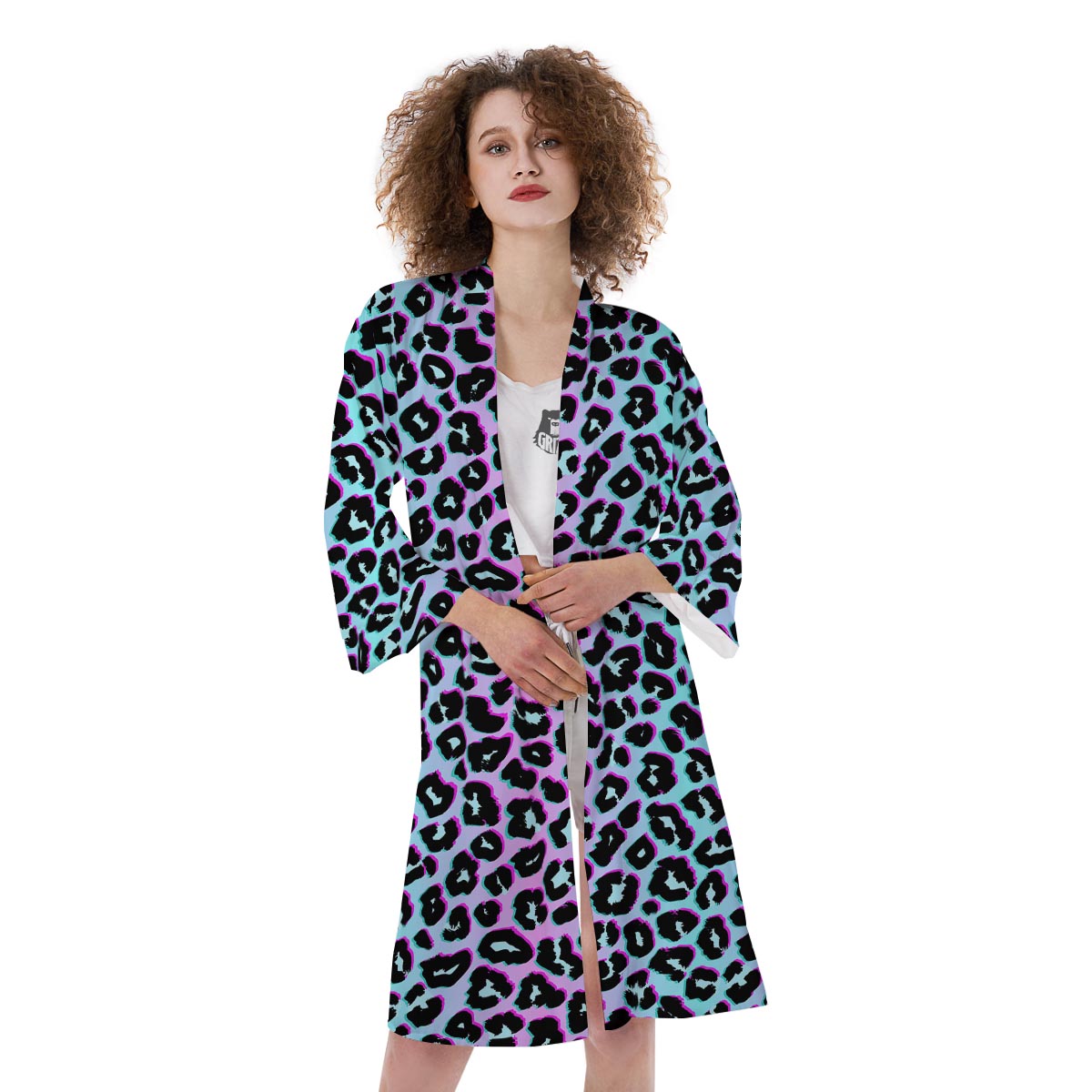 Leopard Trippy Psychedelic Print Pattern Kimono-grizzshop
