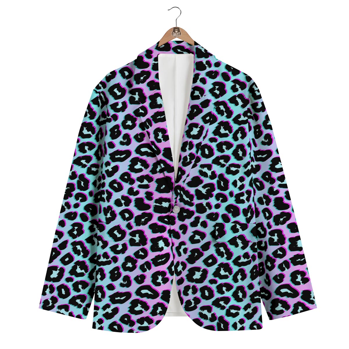 Leopard Trippy Psychedelic Print Pattern Men's Blazer-grizzshop