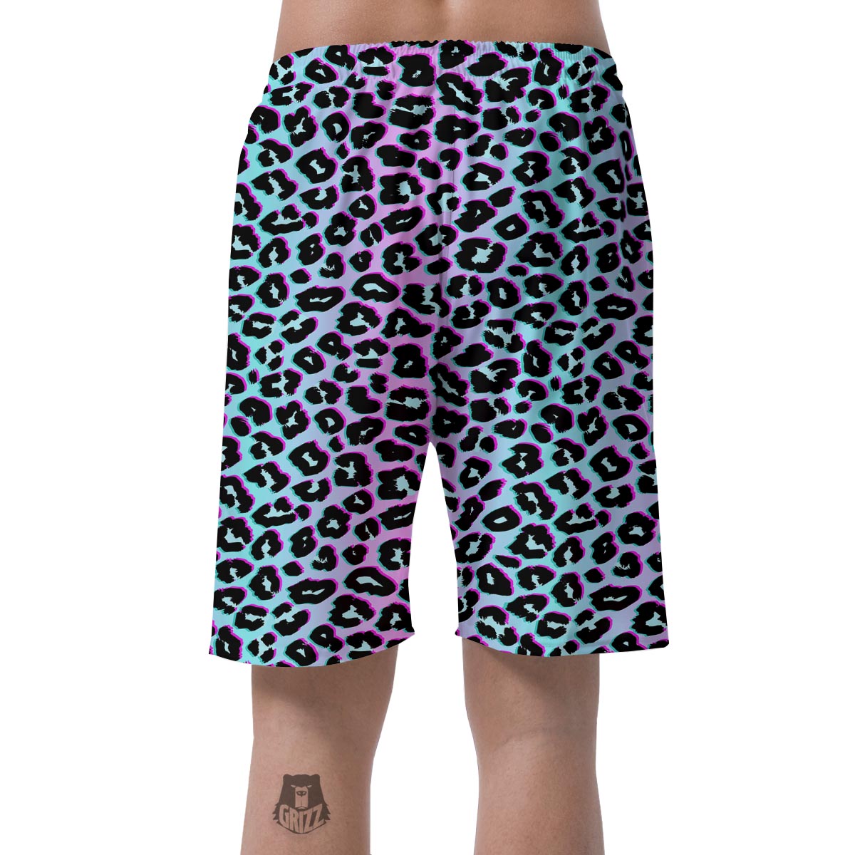 Leopard Trippy Psychedelic Print Pattern Men's Shorts-grizzshop