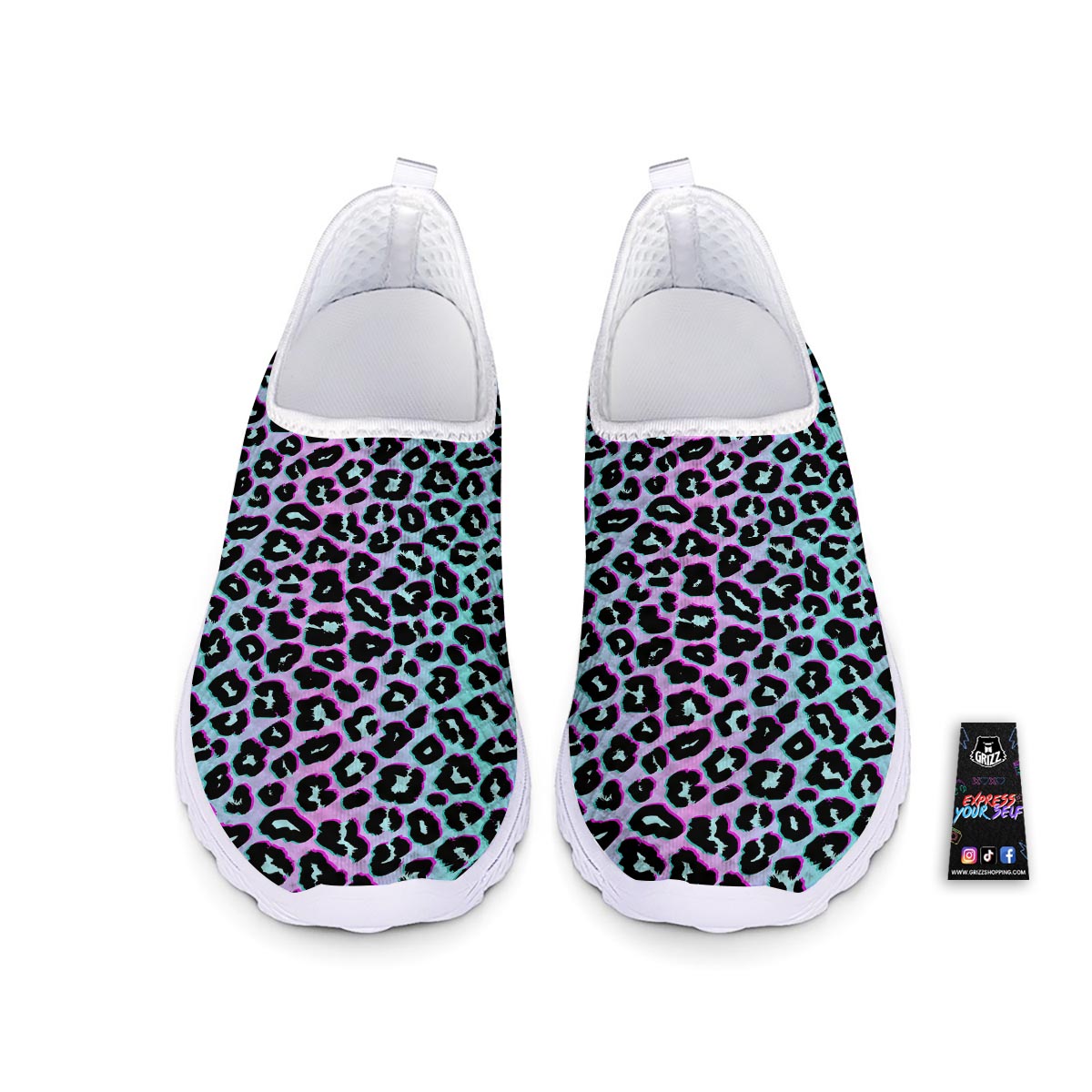 Leopard Trippy Psychedelic Print Pattern Nurse Shoes-grizzshop