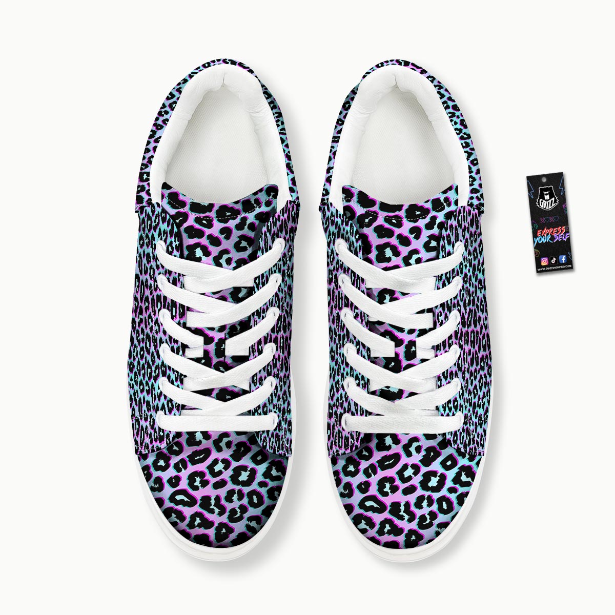 Leopard Trippy Psychedelic Print Pattern Platform Shoes-grizzshop