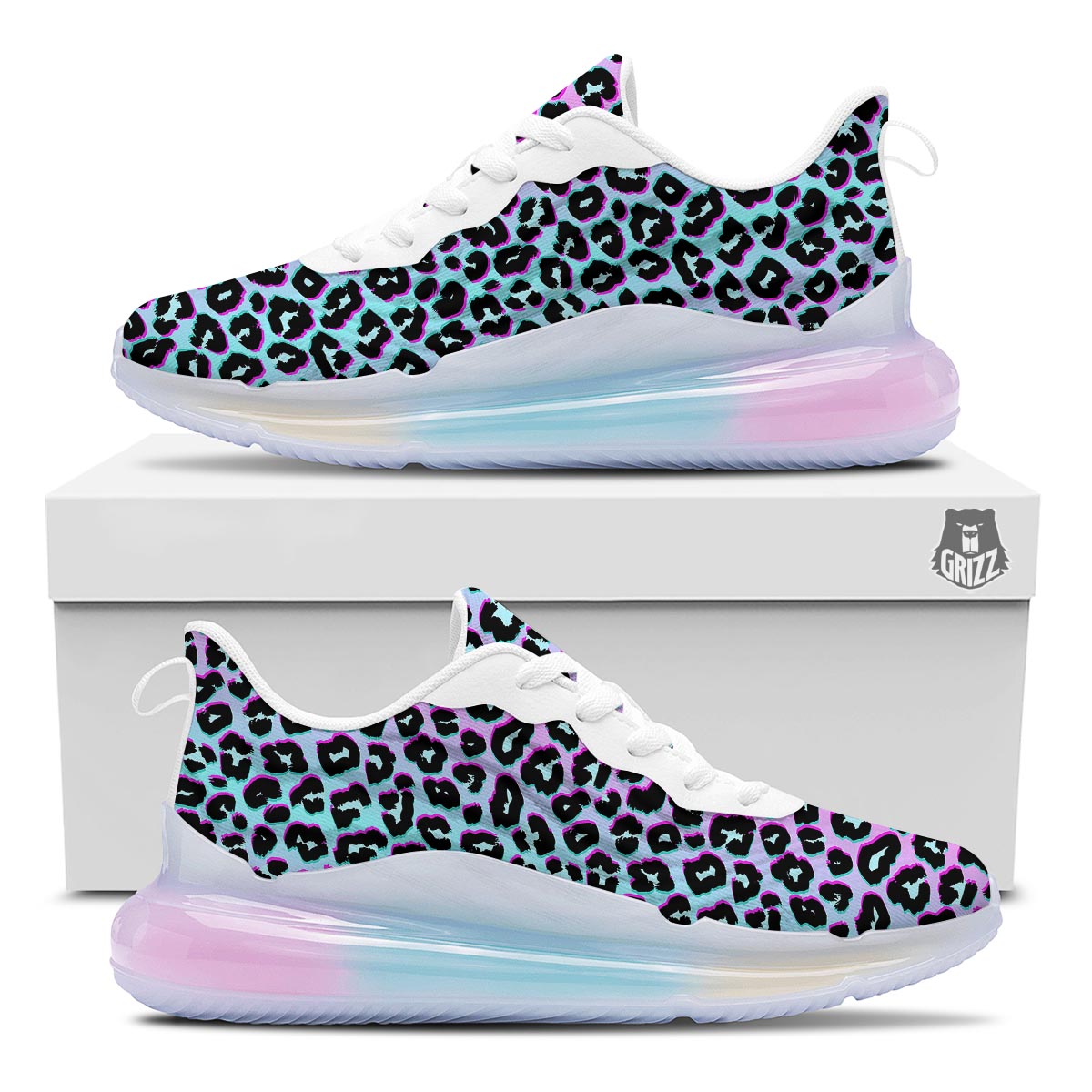 Leopard Trippy Psychedelic Print Pattern Running Sneakers-grizzshop