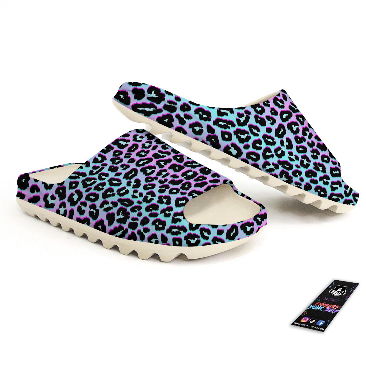 Leopard Trippy Psychedelic Print Pattern Sandals-grizzshop