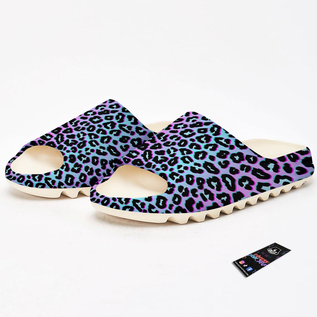 Leopard Trippy Psychedelic Print Pattern Sandals-grizzshop