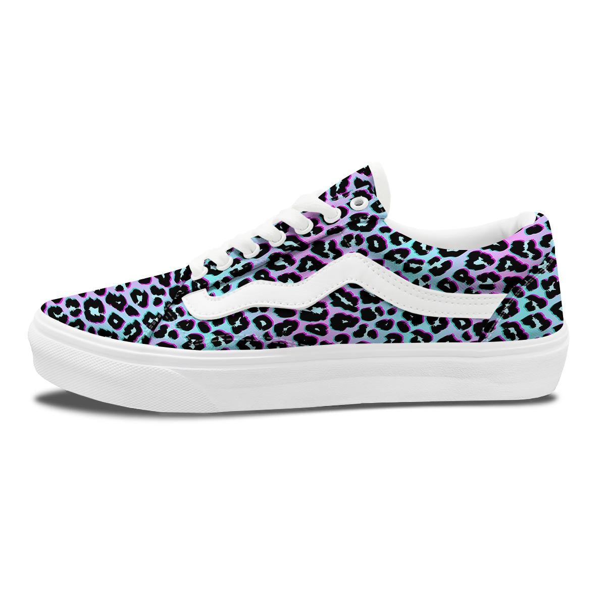 Leopard Trippy Psychedelic Print Pattern Skate Shoes-grizzshop