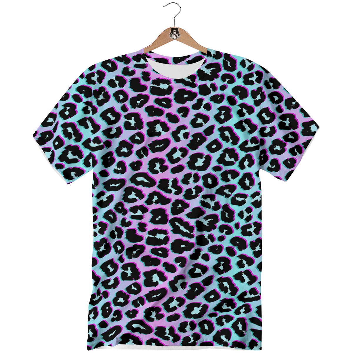 Leopard Trippy Psychedelic Print Pattern T-Shirt-grizzshop