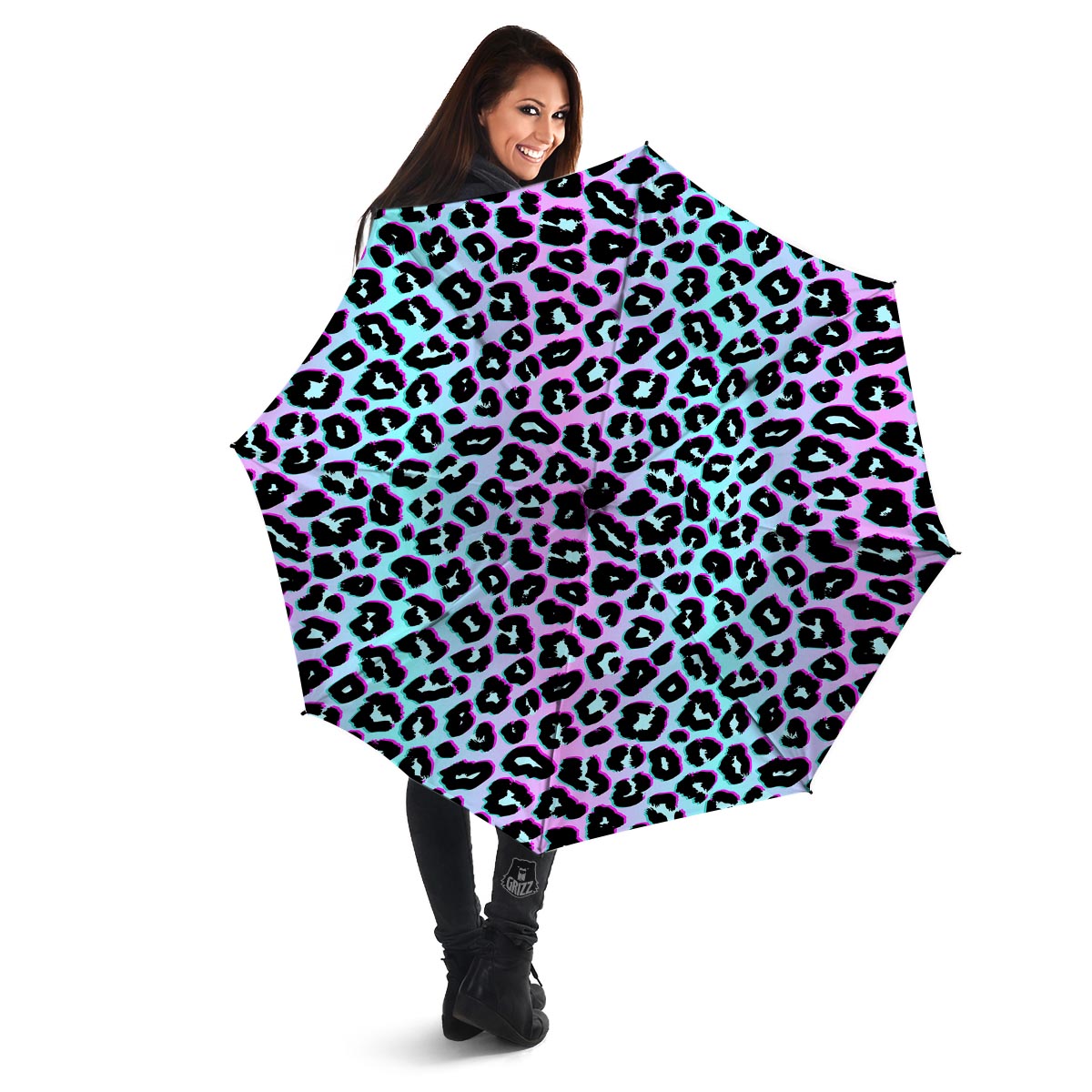 Leopard Trippy Psychedelic Print Pattern Umbrella-grizzshop