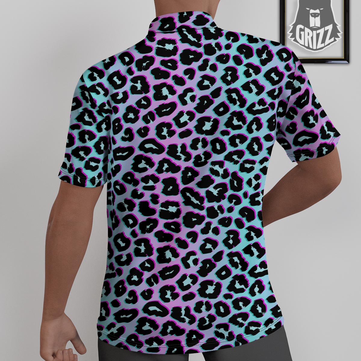 Leopard Trippy Psychedelic Print Pattern Untucked Shirts-grizzshop