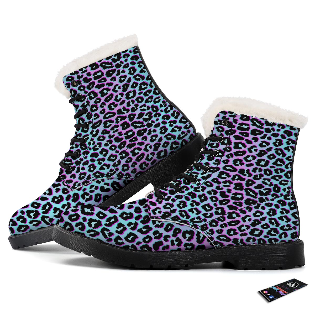 Leopard Trippy Psychedelic Print Pattern Winter Boots-grizzshop