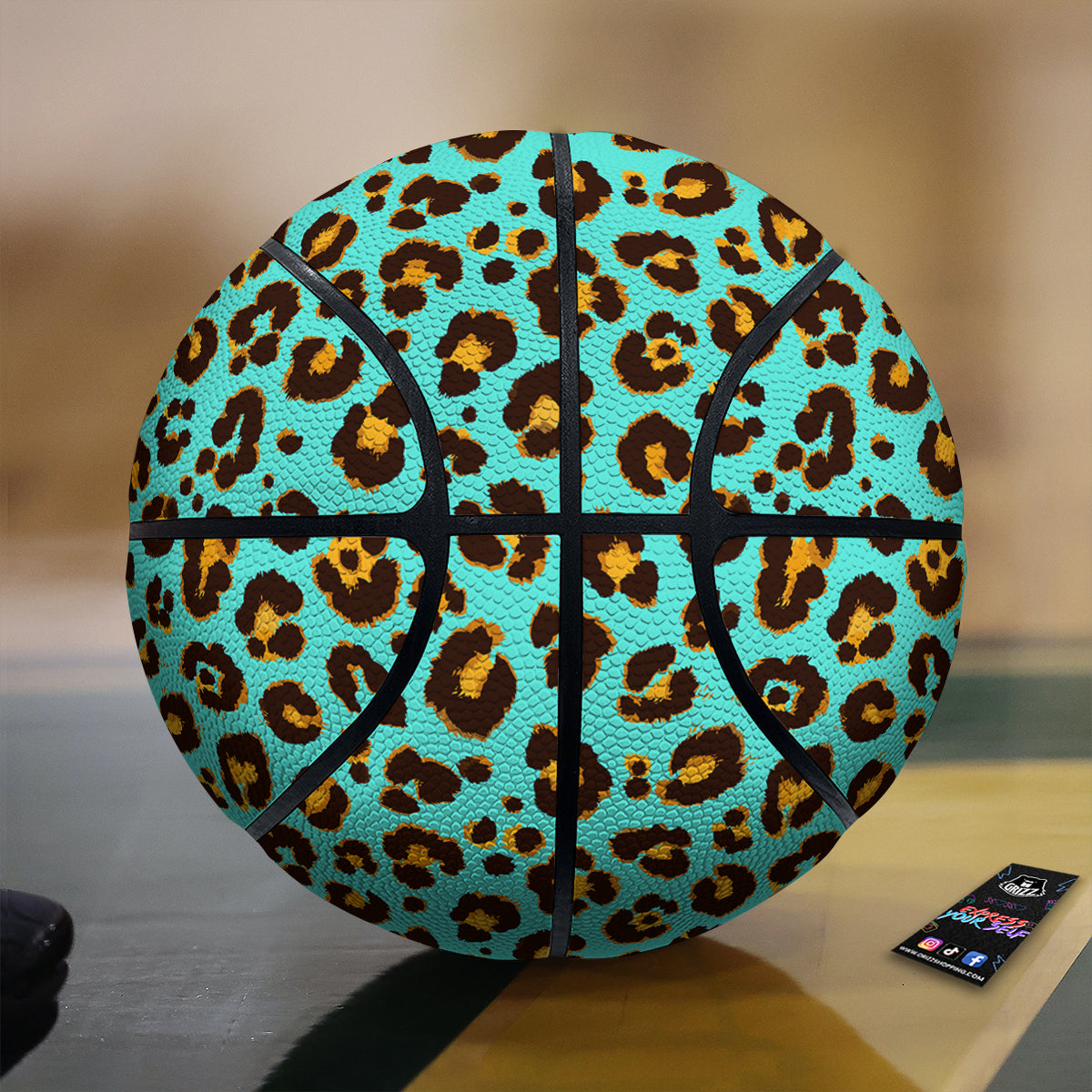 Leopard Turquoise Print Pattern Basketball