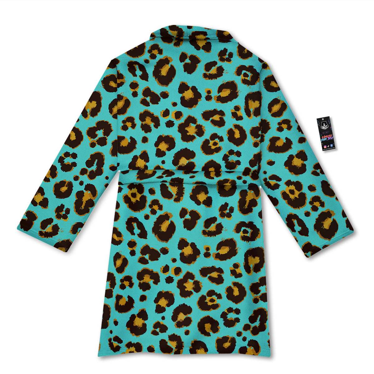 Leopard Turquoise Print Pattern Bathrobe-grizzshop