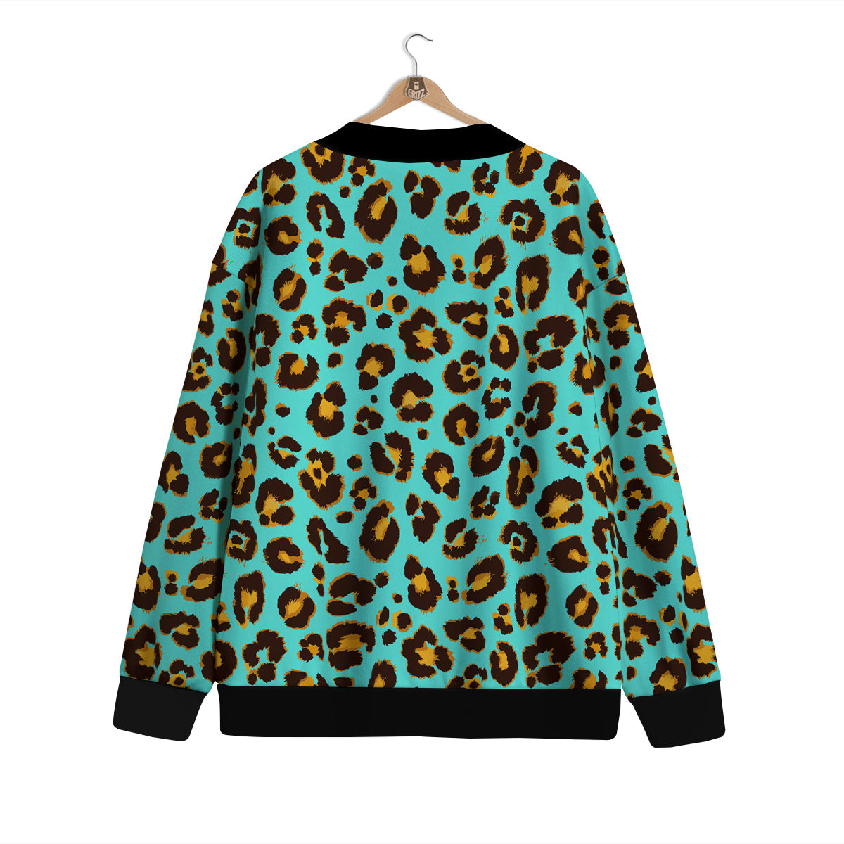 Leopard Turquoise Print Pattern Cardigan-grizzshop