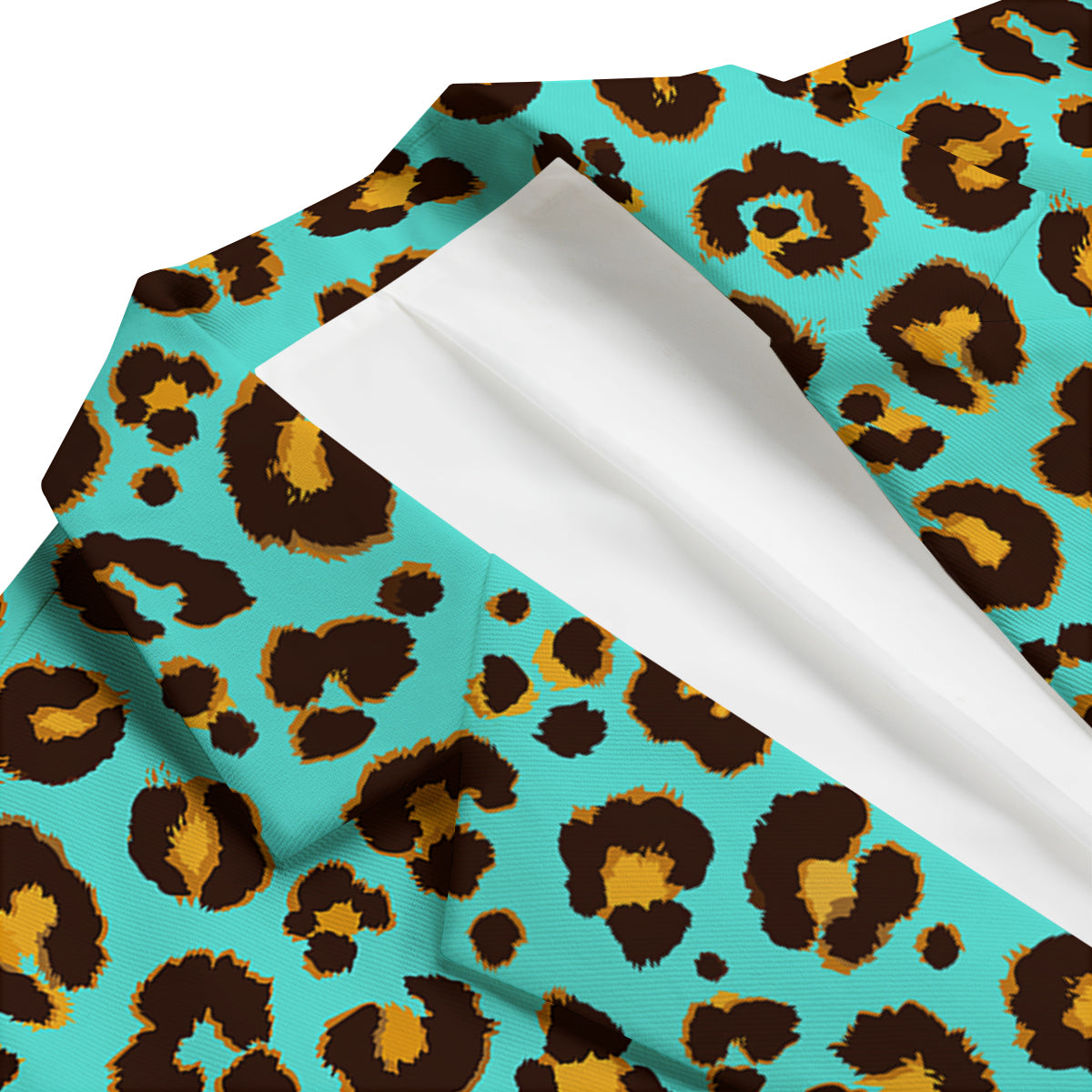 Leopard Turquoise Print Pattern Men's Blazer-grizzshop