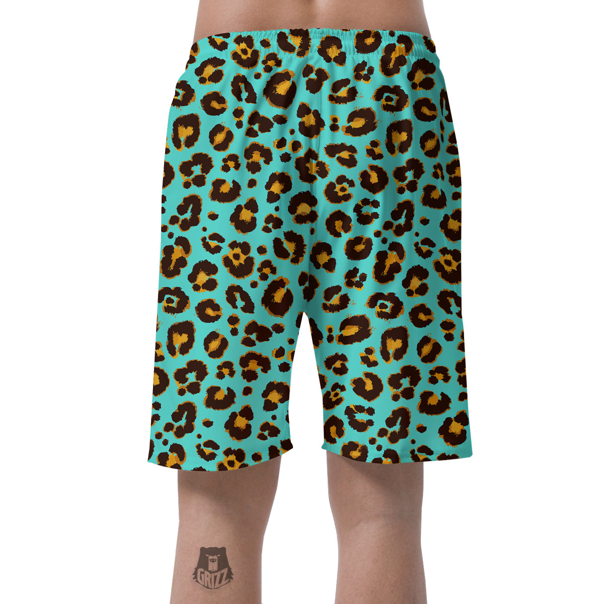 Leopard Turquoise Print Pattern Men's Shorts-grizzshop