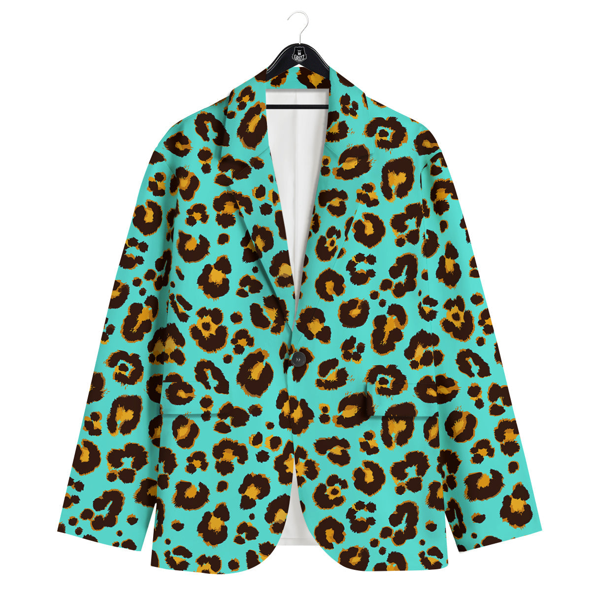 Leopard Turquoise Print Pattern Men's Sport Coat-grizzshop