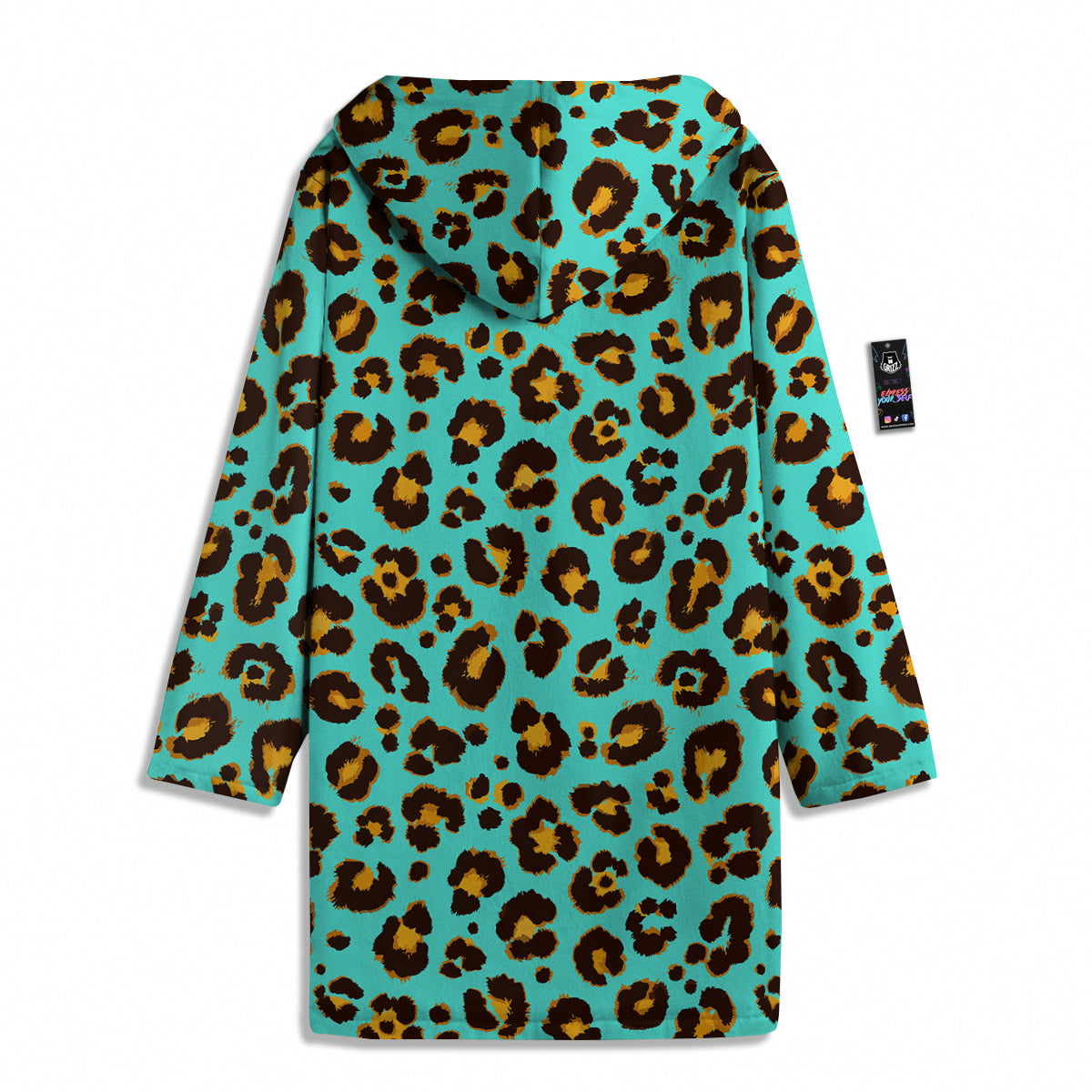 Leopard Turquoise Print Pattern Men's Windbreaker Jacket-grizzshop