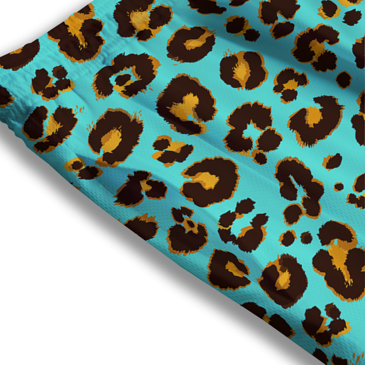 Leopard Turquoise Print Pattern Mesh Shorts