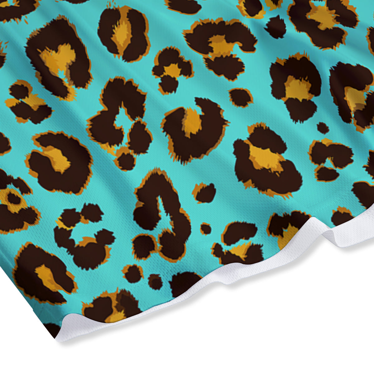Leopard Turquoise Print Pattern Mesh Shorts