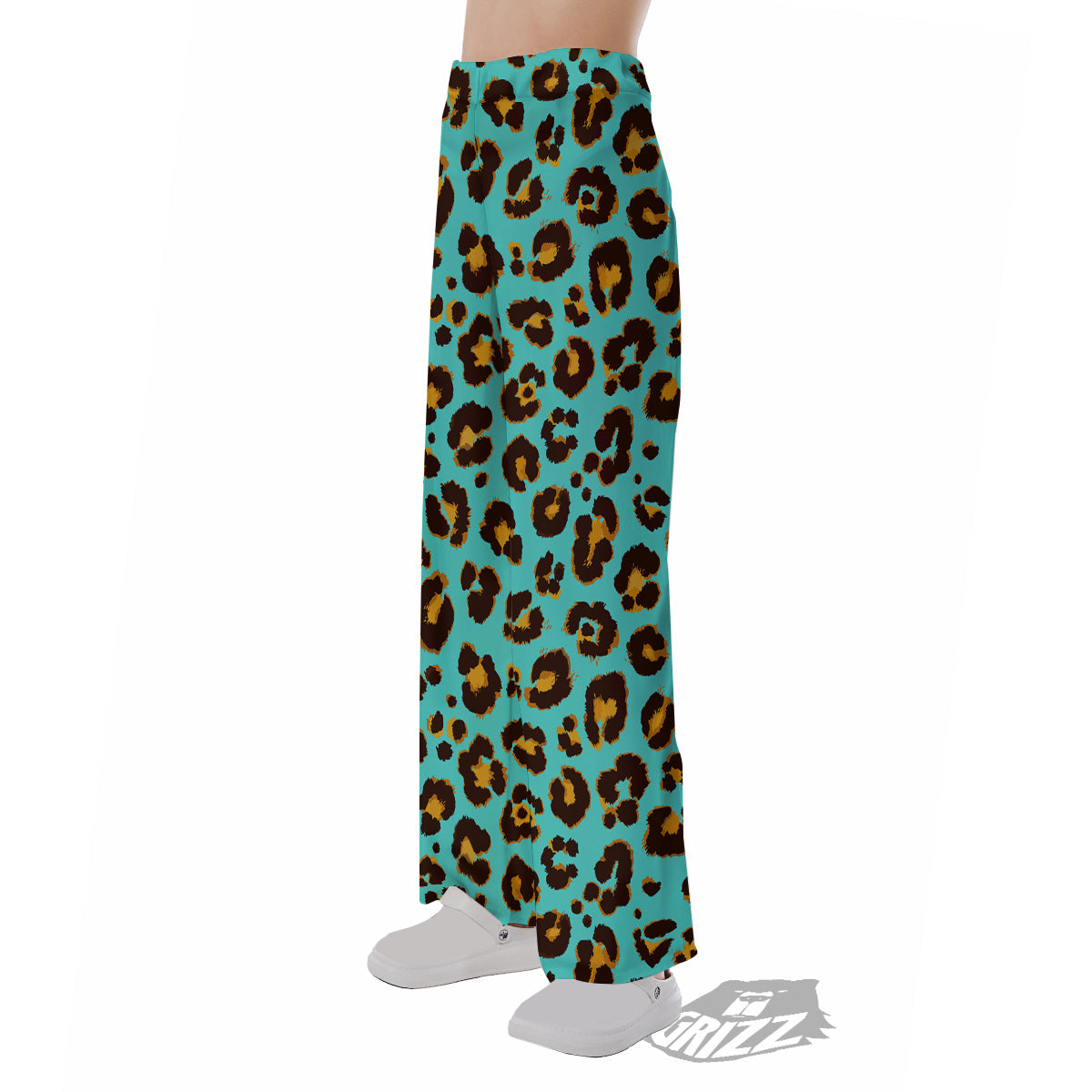 Leopard Turquoise Print Pattern Pajama Pants-grizzshop